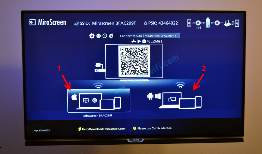 Режим роботи MiraScreen/AnyCast адаптера