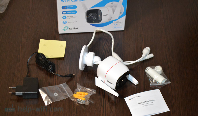 Комплектация Wi-Fi камеры TP-Link Tapo C320WS для видеонаблюдения за домом