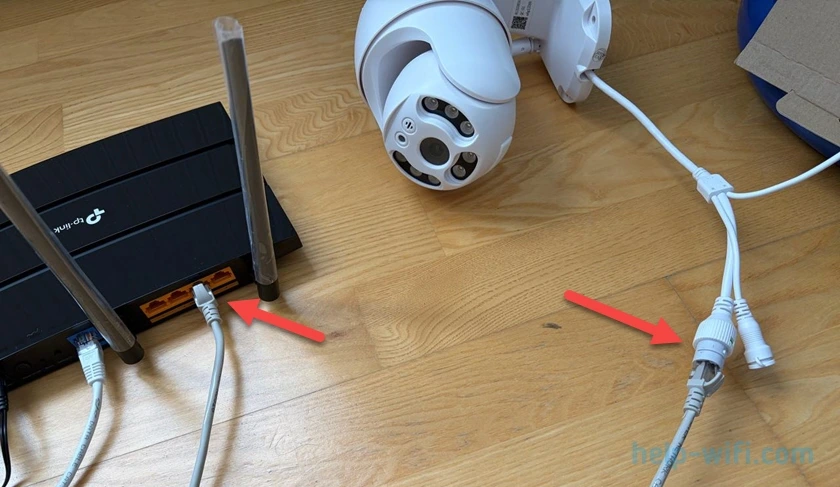 Подключение камеры видеонаблюдения (V380 Pro) к роутеру с помощью кабеля